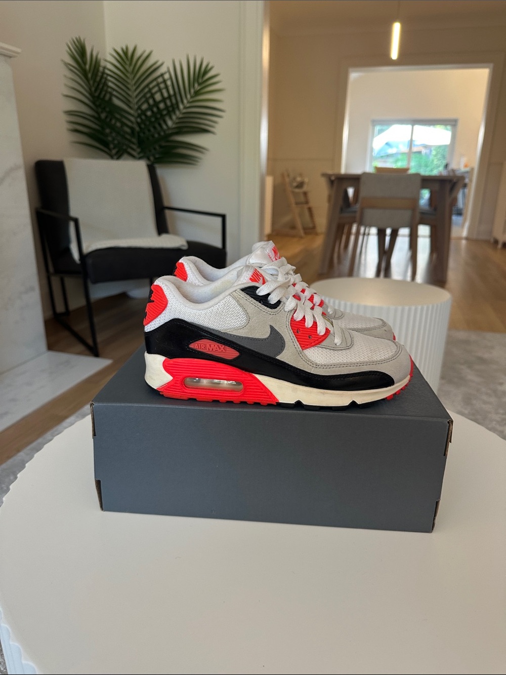 Nike Air Max 90 White Black & Red Retro Sneakers